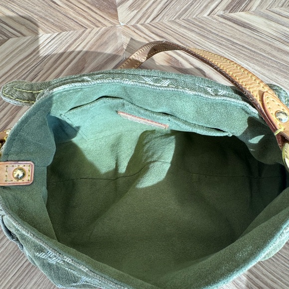 Authentic gently used Louis Vuitton Monogram mini Pleaty green denim bag - Picture 5 of 7